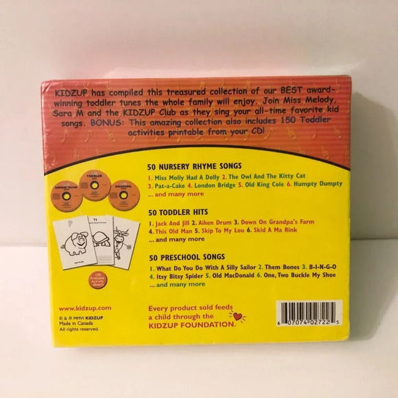 150 Toddler Hits by Kidzup  3 CD Set 150 Bonus Printable Activities - Picture 7 of 11